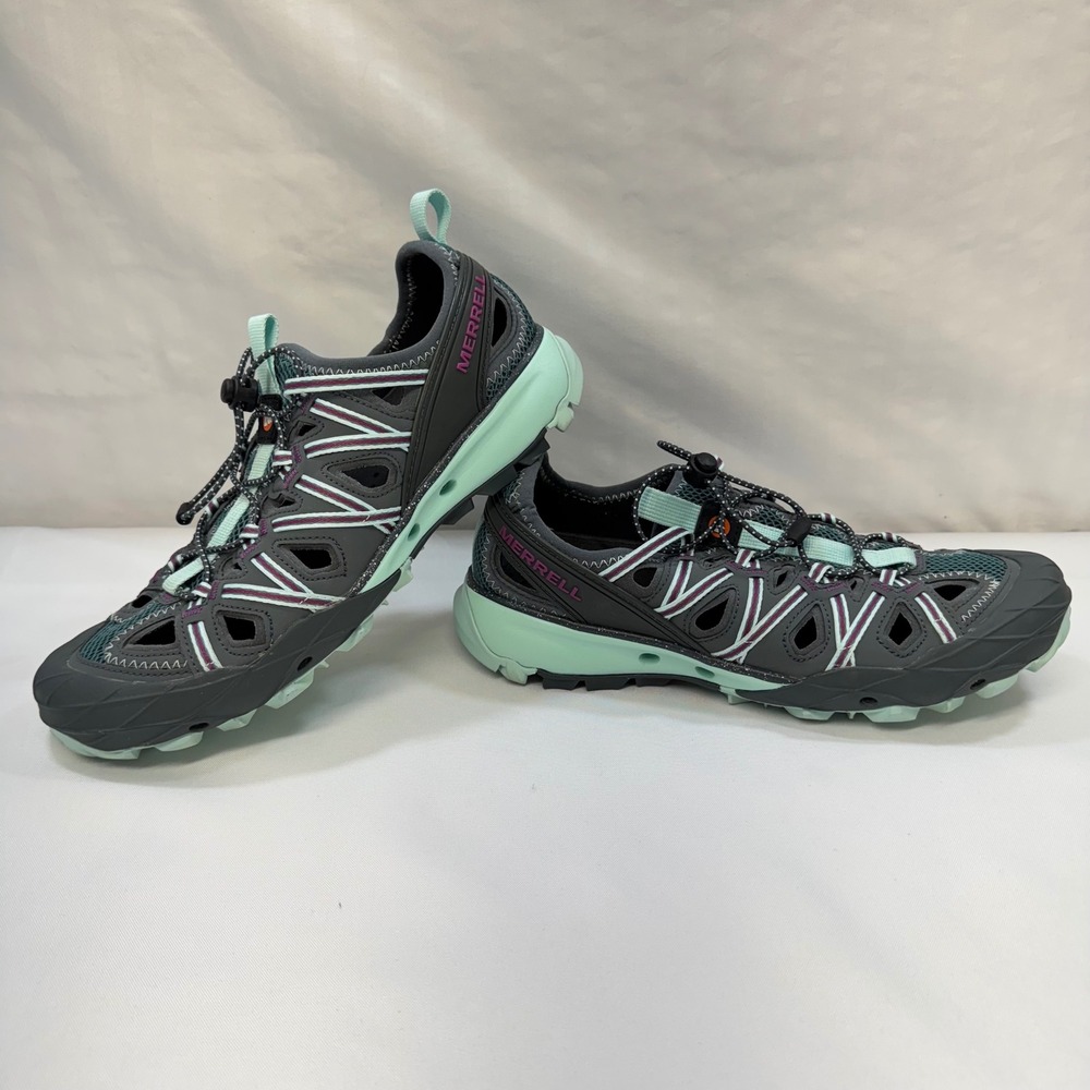 NWOT Merrell Choprock Water Shoes W'S 9.5 Blue Smoke Grey Mint Vibram‎ Hiking